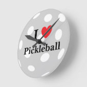"I Love Pickleball" Horloge murale (Angle)