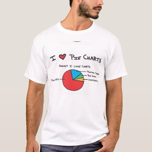 I Love Pie Charts T-shirt (Voorkant)