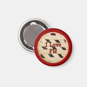 "I Love Pie" Lattice-Top Raspberry Pie/Tart Magnet Magneet