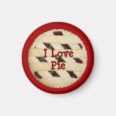"I Love Pie" Lattice-Top Raspberry Pie/Tart Magnet Magneet (Voorkant)