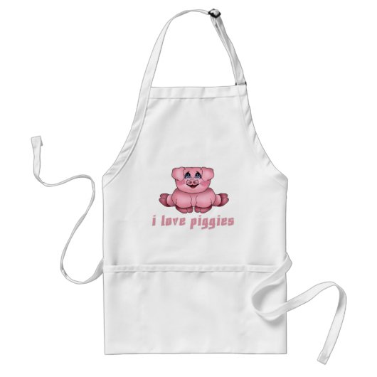 I Love Piggies Standaard Schort (Voorkant)