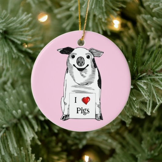 I Love Pigs * National Pig Day Keramisch Ornament (Boom)