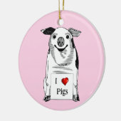 I Love Pigs * National Pig Day Keramisch Ornament (Links)