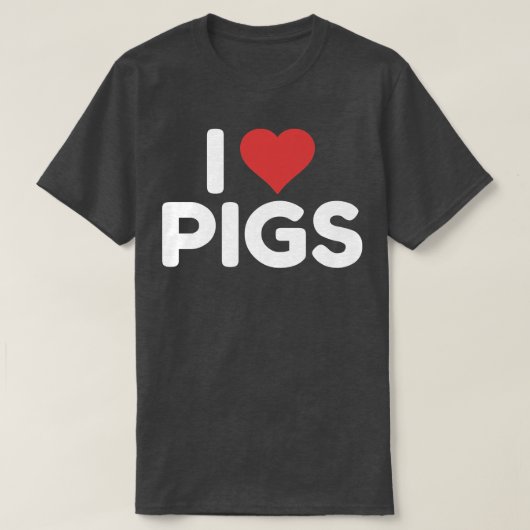 I Love Pigs Premium3041 T-shirt (Design voorkant)