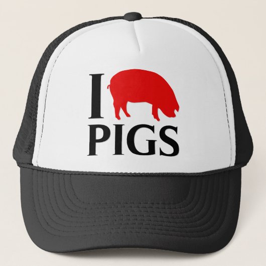 I Love Pigs Trucker Pet (Voorkant)