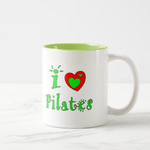 I Love Pilates - Custom Coffee Mugs Tweekleurige Koffiemok