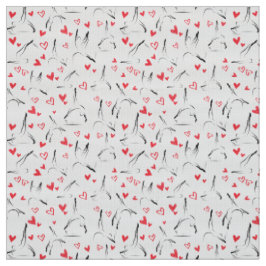I LOVE PILATES Pilates Poses in zwart en rood Stof