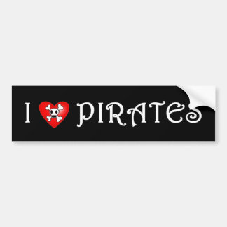 I Love Pirates (2) Bumpersticker