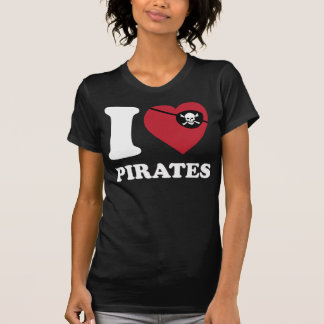 I Love Pirates-Classic Ihart with eye patch Shirt