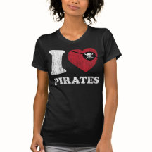 I Love Pirates - Cool Retro Style T Shirt