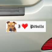 I Love Pitbulls bumper sticker (Op auto)