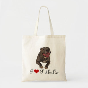 I Love Pitbulls Canvas tas