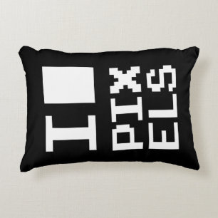 I Love Pixels, geek design, pixel art Accent Kussen