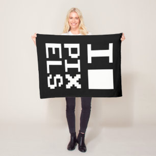 I Love Pixels, geek design, pixel art Fleece Deken