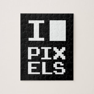 I Love Pixels, geek design, pixel art Legpuzzel