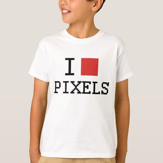 I Love Pixels / I Heart Pixels Kinder T-Shirt (Voorkant)