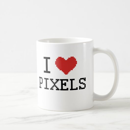 I Love Pixels / I Heart Pixels Koffiemok (Rechts)