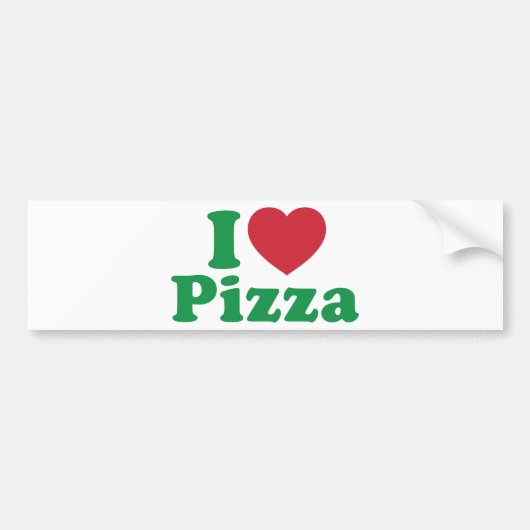 I Love Pizza Bumpersticker (Voorkant)