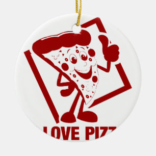 I Love Pizza Keramisch Ornament