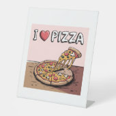 i love pizza reclamebord met voetstuk (Voorkant)