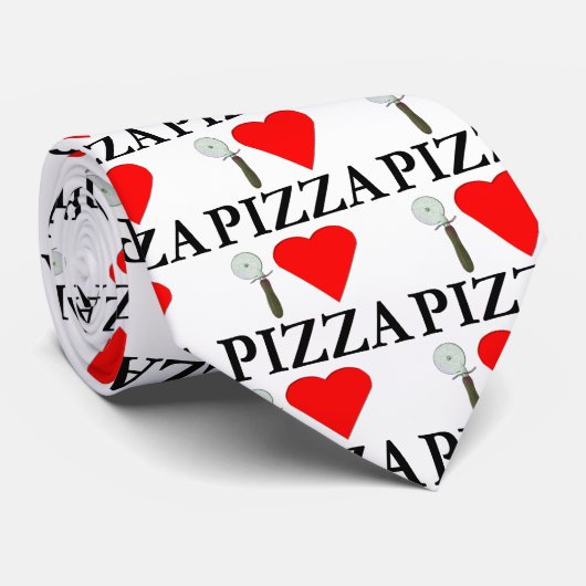 I Love Pizza Stropdas (Opgerold)