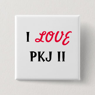 I, LOVE, PKJ II VIERKANTE BUTTON 5,1 CM