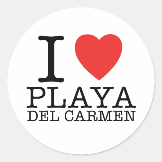 I love Playa del Carmen Ronde Sticker (Voorkant)