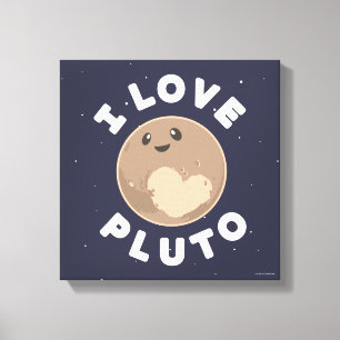 I Love Pluto Canvas Afdruk