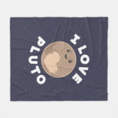 I Love Pluto Fleece Deken (Voorkant (Horizontaal))