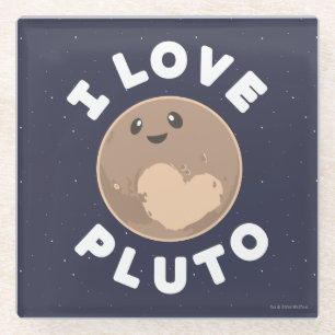 I Love Pluto Glazen Onderzetter