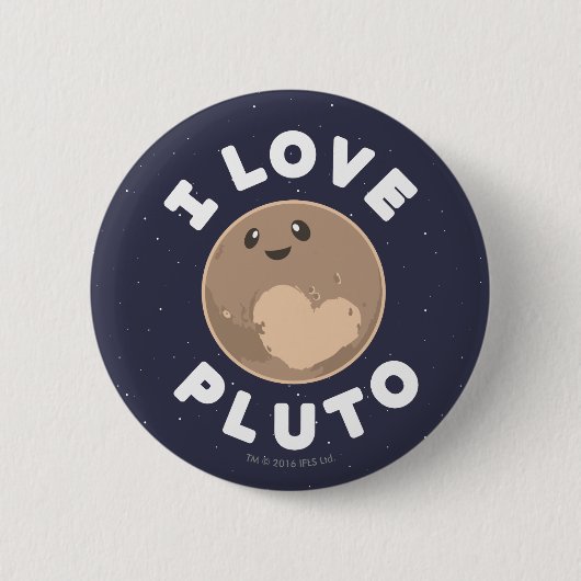 I Love Pluto Ronde Button 5,7 Cm (Voorkant)