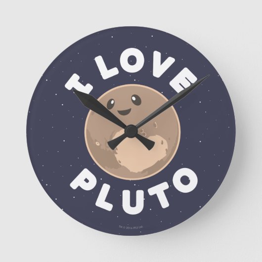 I Love Pluto Ronde Klok (Voorkant)