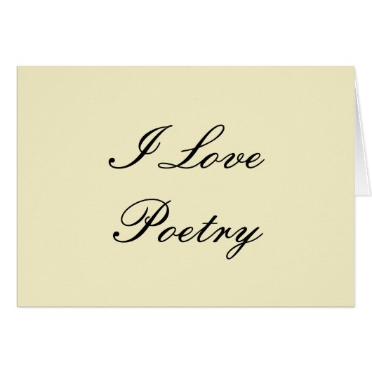 I Love Poetry Blank Cards (Cream & Black) (Devant horizontal)