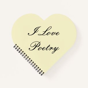 I Love Poetry Heart Notitieboek (Crème & Zwart)