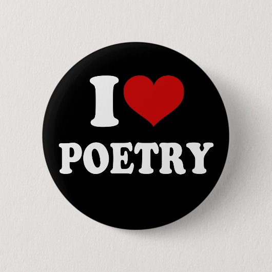 I Love Poetry Ronde Button 5,7 Cm (Voorkant)