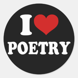 I Love Poetry Ronde Sticker