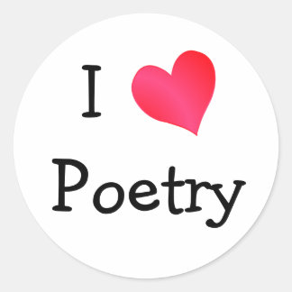 I Love Poetry Ronde Sticker