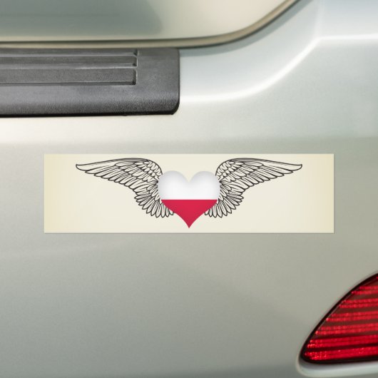 I Love Poland - wings Bumpersticker (Op auto)