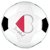 I Love Pologne Drapeau Couleurs Coeur Soccer Ball (Tourné)