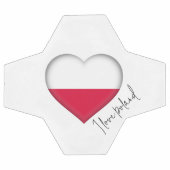 I Love Pologne Drapeau Couleurs Coeur Soccer Ball (Plat)