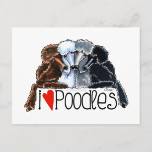 I Love Poodles Briefkaart