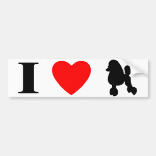 I Love Poodles Bumpersticker