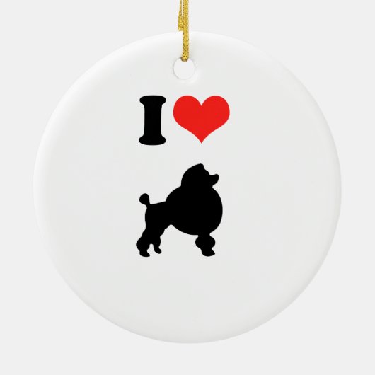 I Love Poodles Keramisch Ornament (Achterkant)