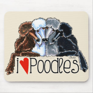 I Love Poodles Muismat