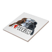 I Love Poodles Tegeltje (Zijkant)