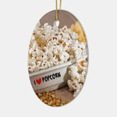 I Love Popcorn Keramisch Ornament (Links)