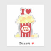 I Love Popcorn Sticker (Feuille)