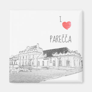 I Love Porechye Belarus Architecture Train Station Magneet