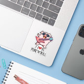 I Love Pork and Roll Funny Music Pig Pun Sticker (Laptop met iPhone)