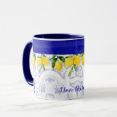 I Love Positano Mug Lemons Tile Amalfi Coast 2 (Devant gauche)